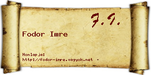 Fodor Imre névjegykártya